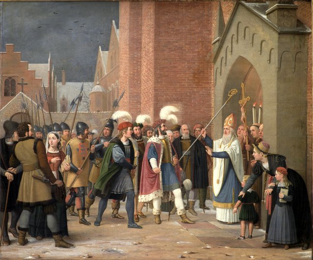 Svend Estridsen og biskop Vilhelm by Wilhelm Marstrand