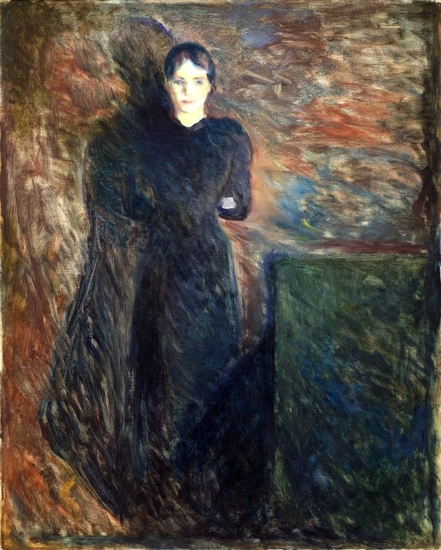Sortklædt dame by Edvard Munch