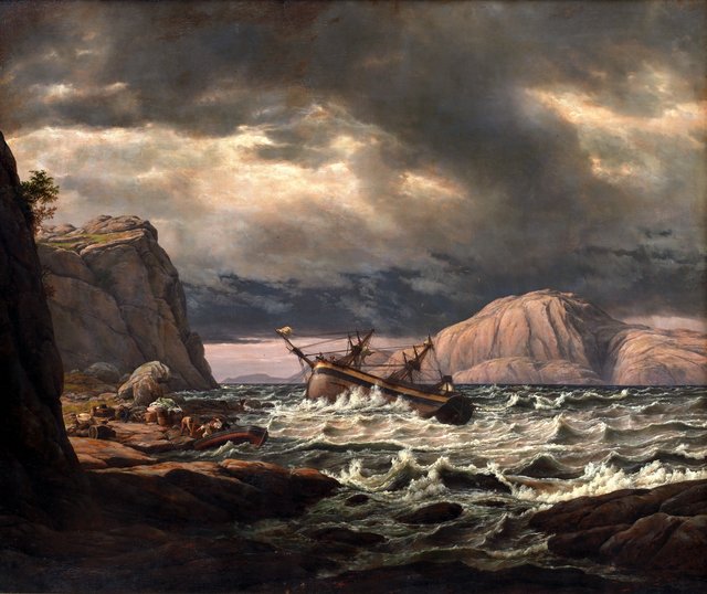Et skibbrud ved den norske kyst by Johan Christian Dahl
