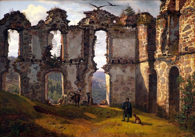 Ruinerne af Brahehus ved Jönköping i Sverige by Frederik Sødring