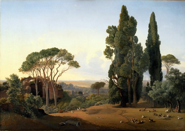 Udsigt fra Hadrians villa ved Tivoli by Fritz Petzholdt