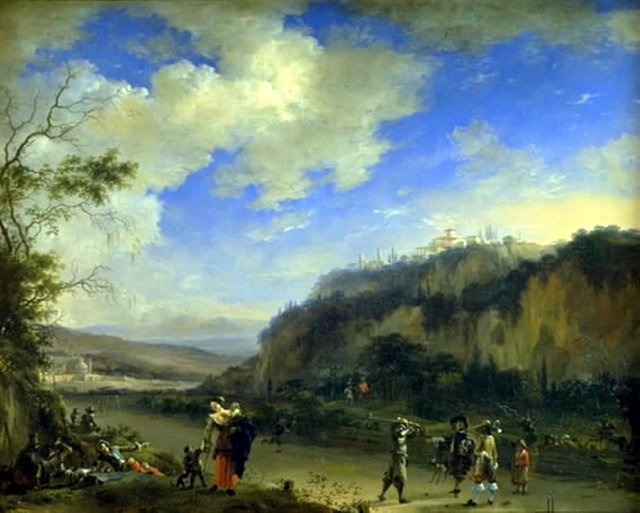 Landskab med kavalerer, der spiller Pall-Mall by Willem Schellinks