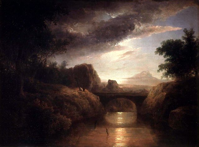 Landskab i måneskin by Thomas Doughty