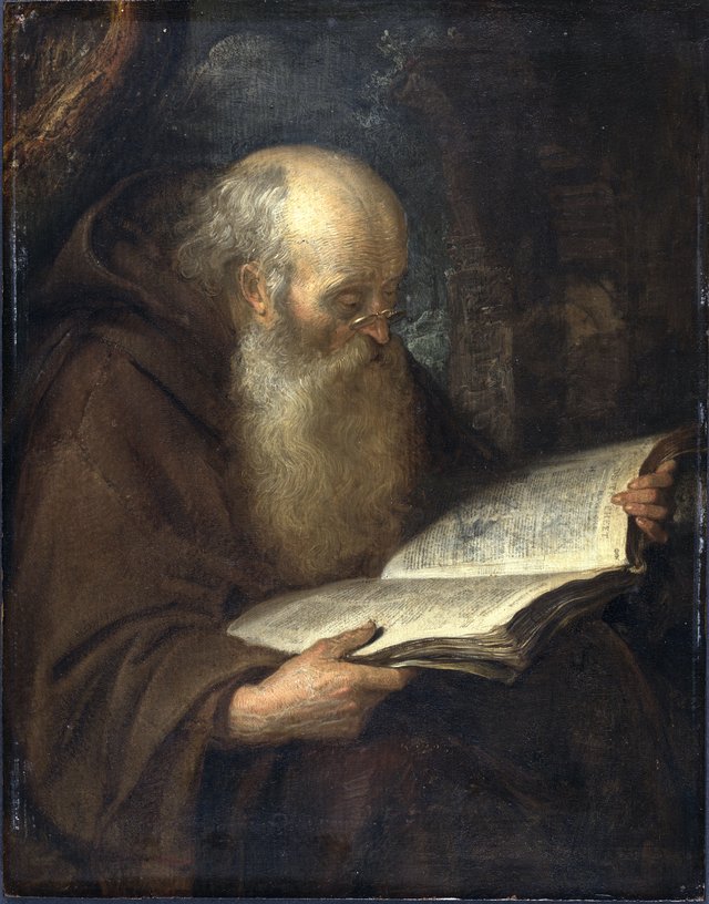 Læsende eremit by Gerrit Dou
