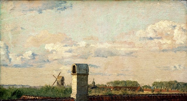 Udsigt fra et vindue på Toldbodvej til Kastellet by Christen Købke