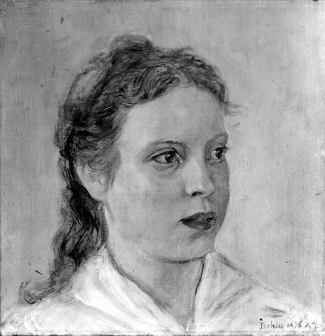 Studie af en ung pige by August Jerndorff