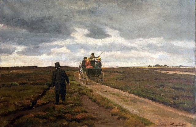 Hedelandskab med en dagvogn by Hans Smidth