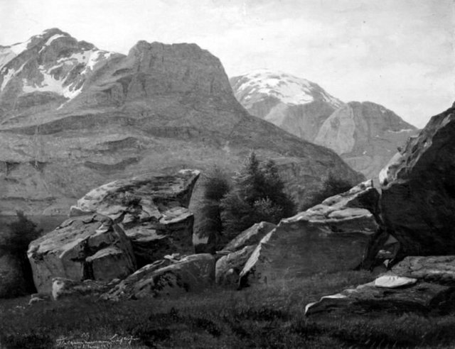 Bjerglandskab by Johann Mohr