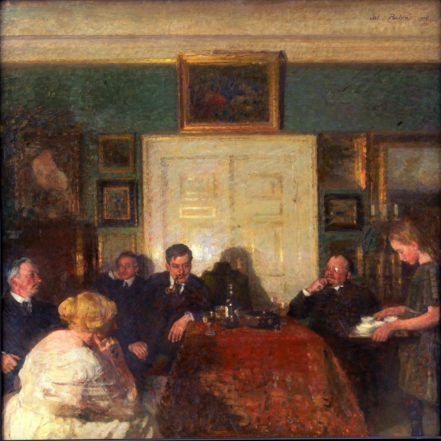 Aftenselskab i kunstnerens hjem by Julius Paulsen