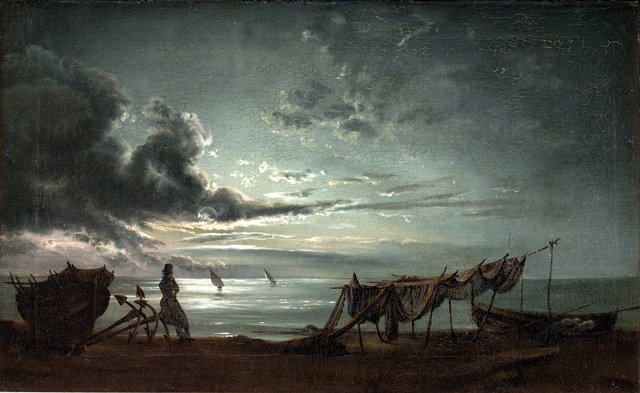 Ved den napolitanske golf. Måneskin by Johan Christian Dahl