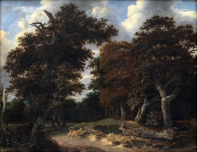 Vej gennem en egeskov by Jacob van Ruisdael