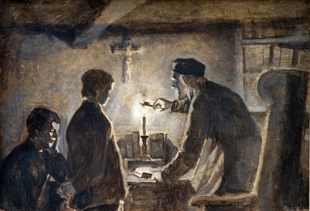 Hr. Søren slukker lyset Nytårsaften by Hans Smidth