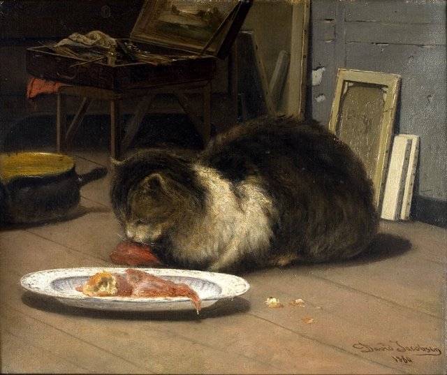 Katten i atelieret by David Jacobsen
