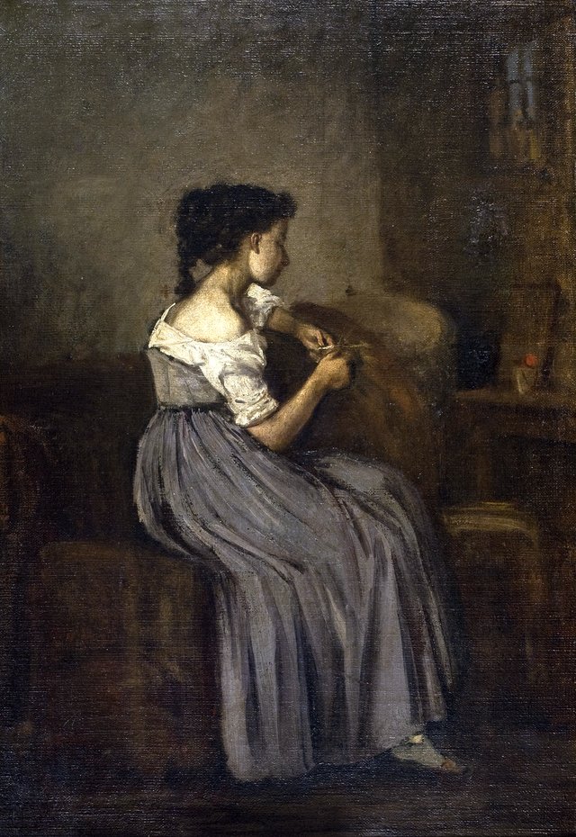 Studie af en siddende pige by David Jacobsen