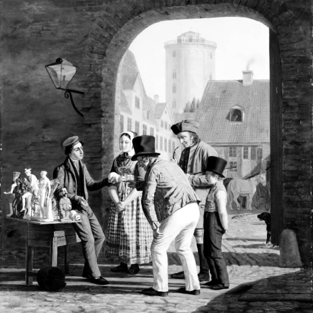 Gipshandleren. En gadescene by Julius Friedlænder