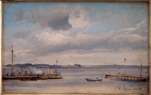 En bådehavn. Humlebæk by Vilhelm Petersen