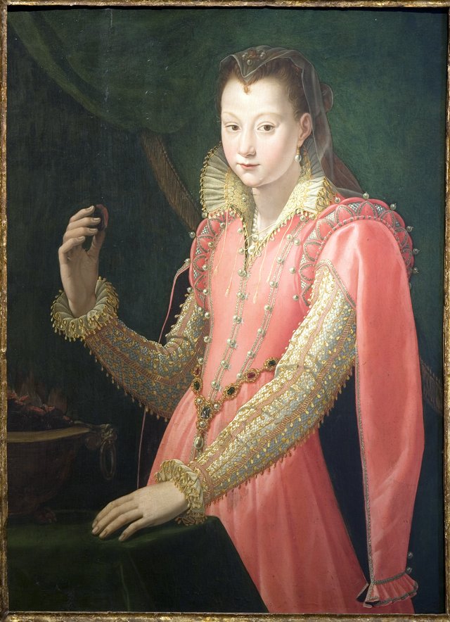 Ung kvinde portrætteret som Portia Catonis by Santi di Tito