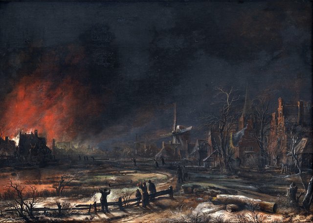 Ildebrand en vinternat by Aert van der Neer