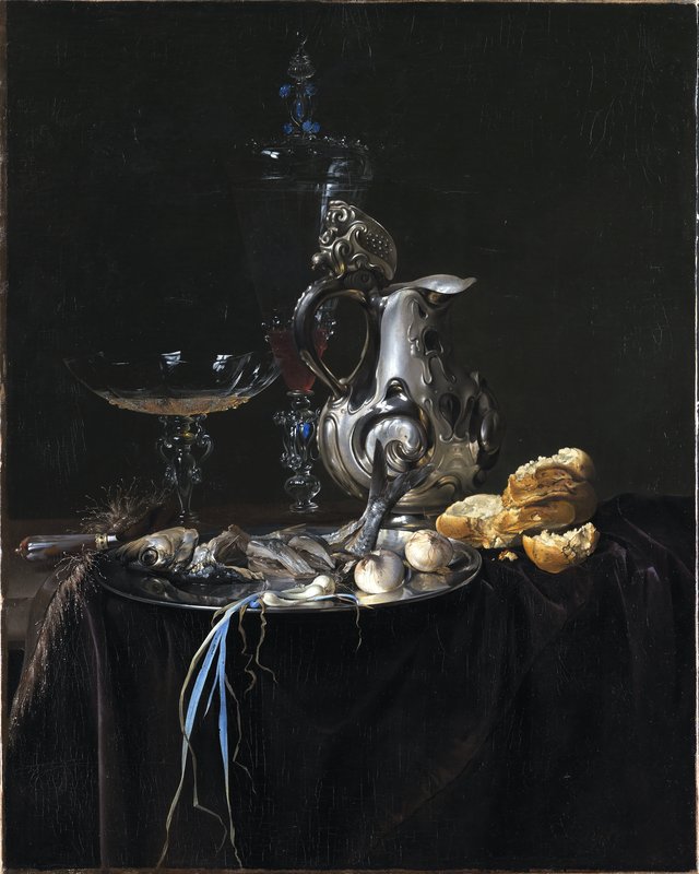 Stilleben. Måltidsstykke med sølvkande by Willem van Aelst