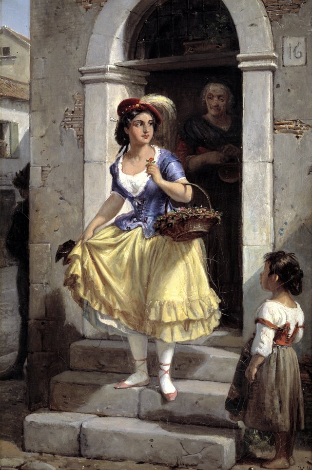 En italienerinde går til karneval by Wilhelm Marstrand