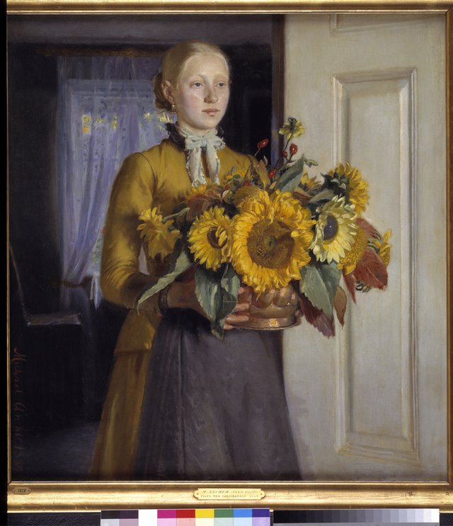 Pigen med solsikkerne by Michael Ancher