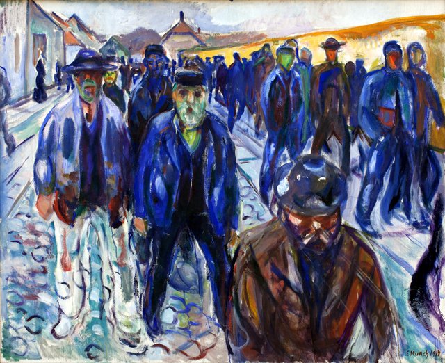 Hjemvendende arbejdere by Edvard Munch
