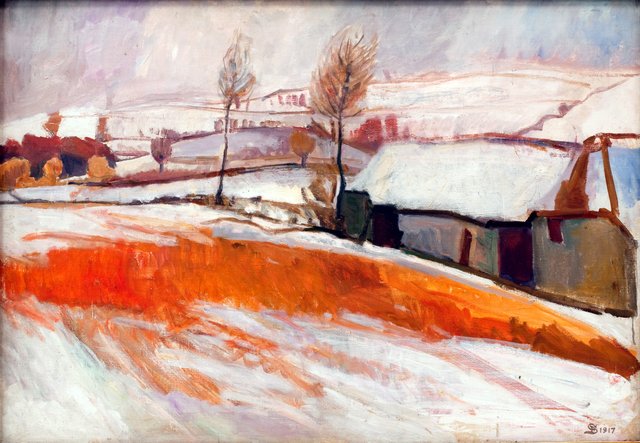 Over Kærby Bakke. Vinter by Fritz Syberg