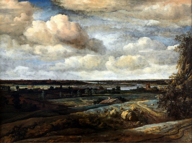 Hollandsk panorama-landskab med Haarlem i det fjerne by Philips Koninck