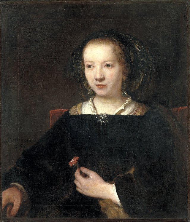 Kvinde med nellike by Willem Drost