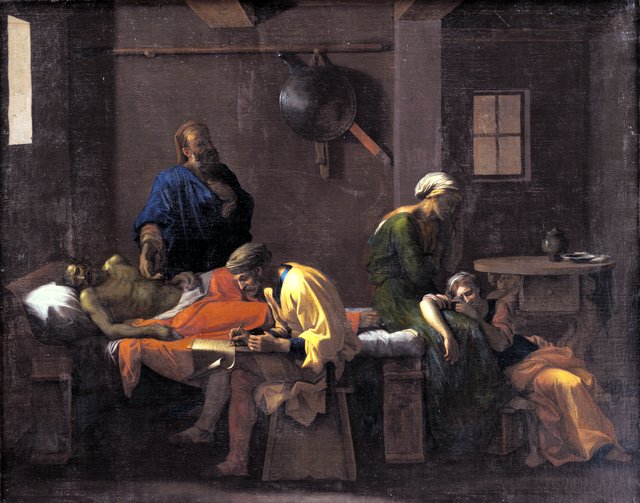 Eudamidas' testamente by Nicolas Poussin