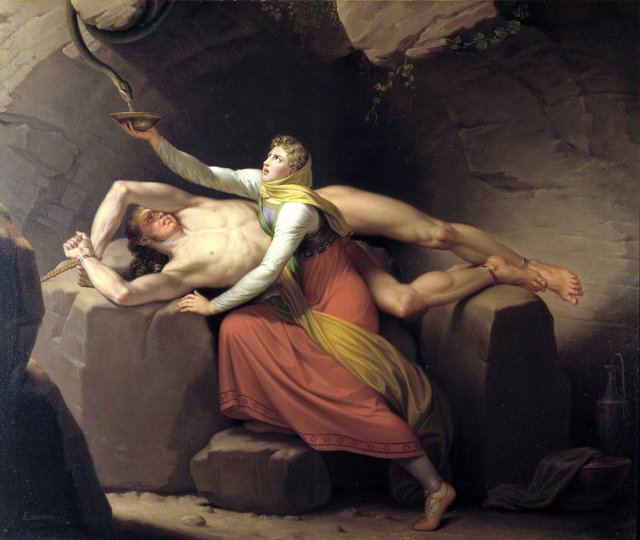 Loke og Sigyn by Christoffer Wilhelm Eckersberg