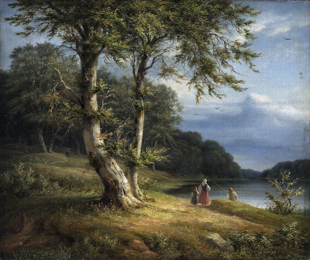 Skovlandskab ved Bagsværd Sø by Johan Ludwig Lund