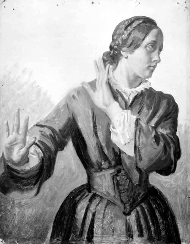 Studie af en ung kvinde (Thora Købke) by Constantin Hansen
