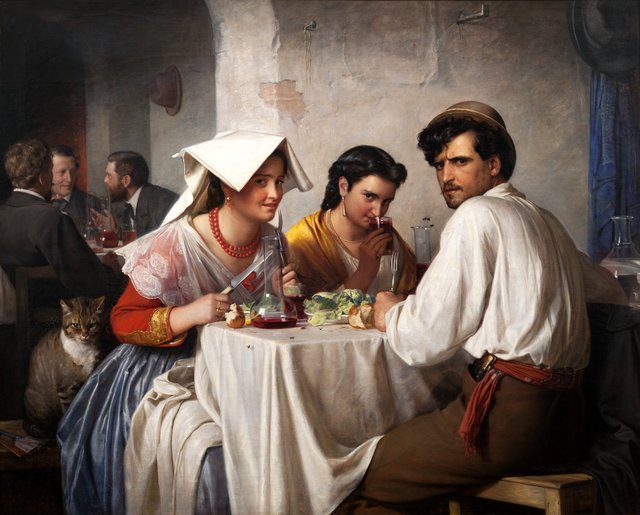 Fra et romersk osteria by Carl Bloch