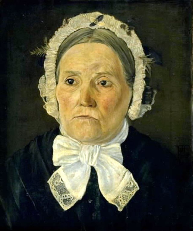Maren Kirstine Poulsen, f. Johansdatter, kunstnerens moder by Poul Simon Christiansen