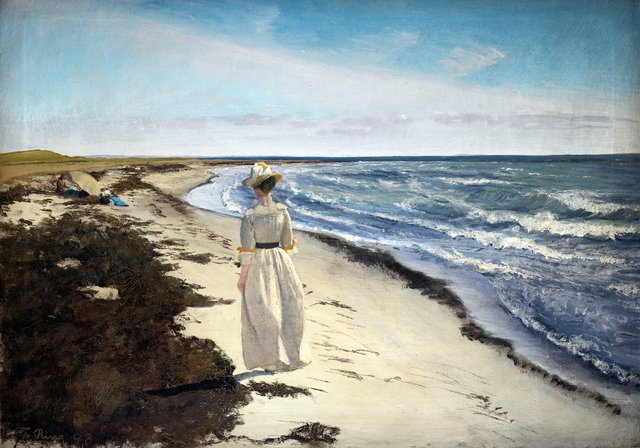 Dame ved Karrebæksminde Strand by Laurits Andersen Ring