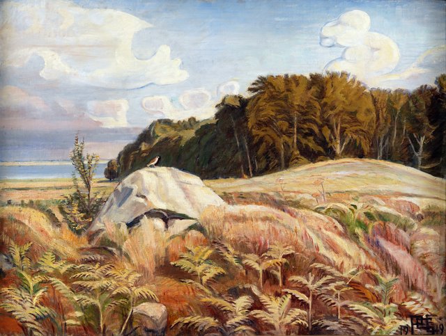 Stendysse i udkanten af skoven. Dyrnæs by Poul Simon Christiansen