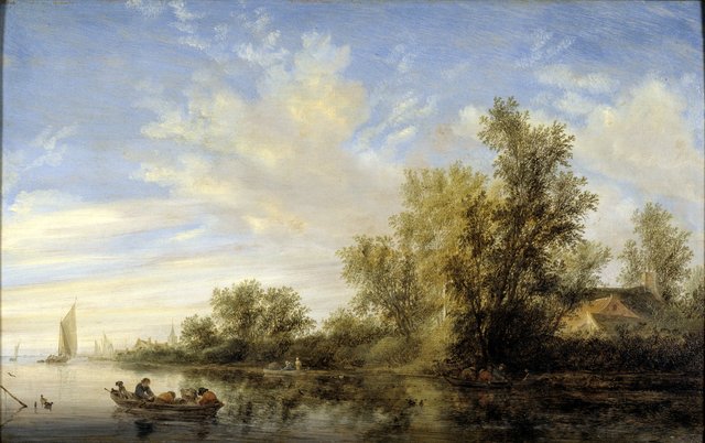 Flodlandskab by Salomon van Ruysdael