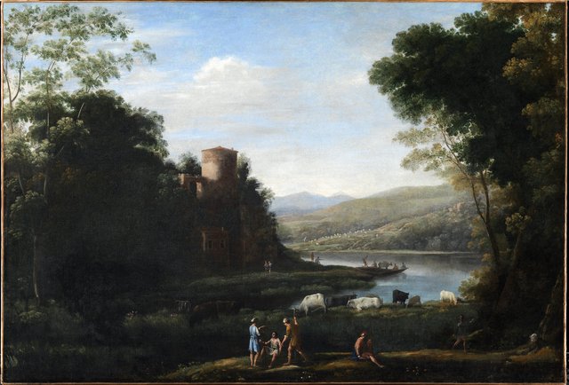 Flodlandskab med hyrder by Claude Lorrain