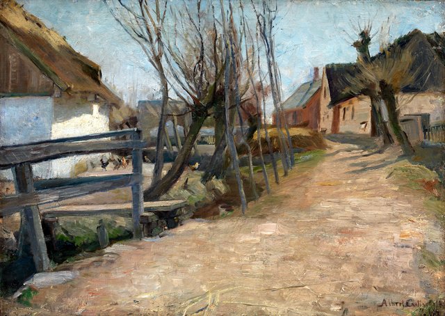 Tidlig forårsdag i Glostrup by Albert Gottschalk