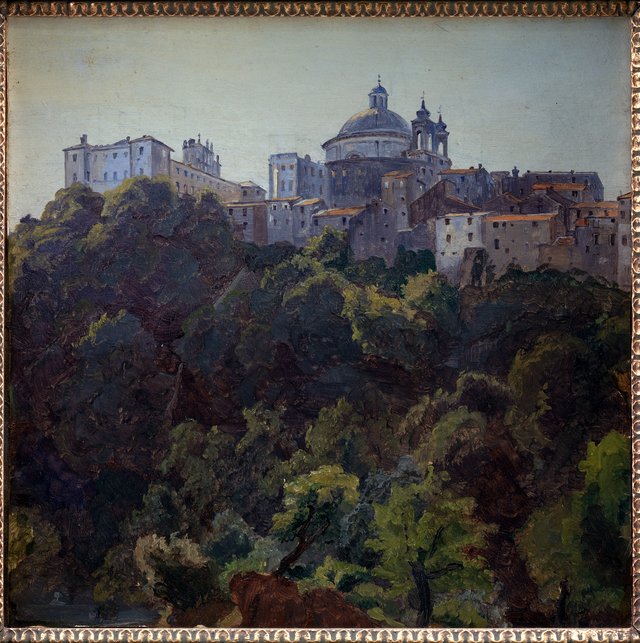 Udsigt mod Ariccia med Palazzo Chigi og S. Maria dell'Assunzione, Italien by Thorald Læssøe