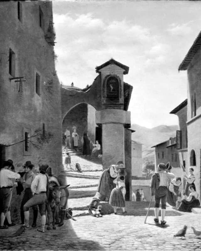 Gadescene i Subiaco by Julius Friedlænder