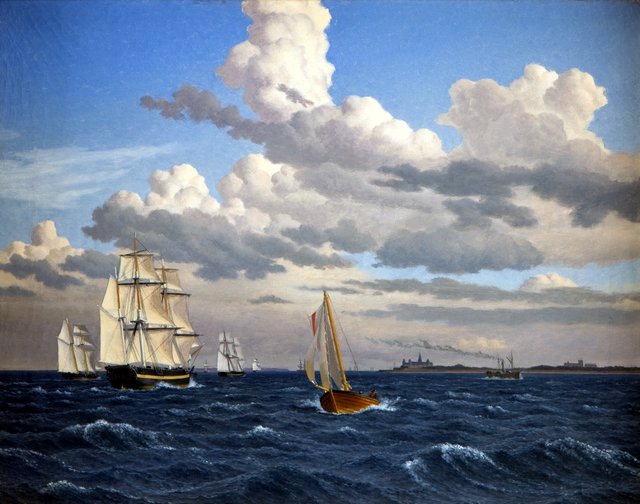 Parti af Øresund nord for Kronborg by Christoffer Wilhelm Eckersberg