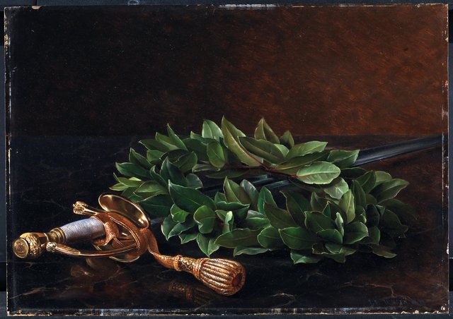 En kårde med laurbærkrans by Johan Laurentz Jensen