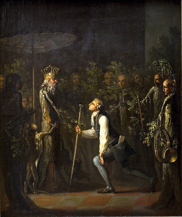 Potuanerne undres ved at se Niels Klims knæfald for den vise fyrste by Nicolai Abildgaard