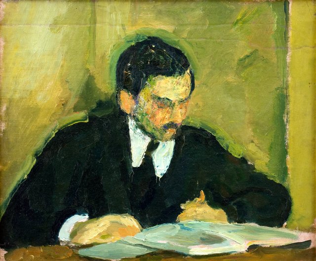 Maleren Ernst Goldschmidt læsende by Harald Giersing