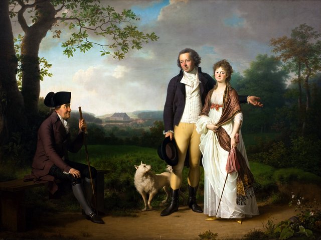 Niels Ryberg med sin søn Johan Christian og svigerdatter Engelke, f. Falbe by Jens Juel