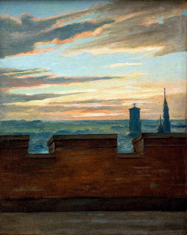 Udsigt over København ved solens nedgang by Martinus Rørbye