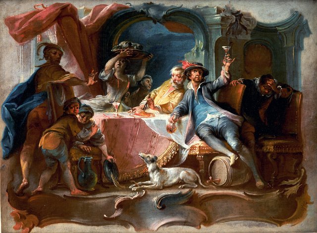 Den fortabte søn svirer sin arvelod op by Johann Wolfgang Baumgartner