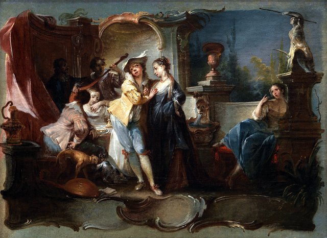 Den fortabte søn i selskab med kurtisaner by Johann Wolfgang Baumgartner